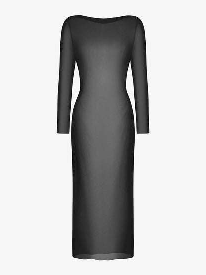 Shapewear Lace Dress Sheer Mesh Cover-Up Set