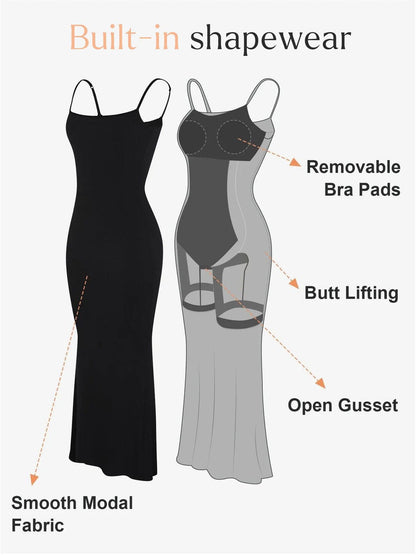 Shapewear Modal Dress Sheer Mesh Cover-Up Set