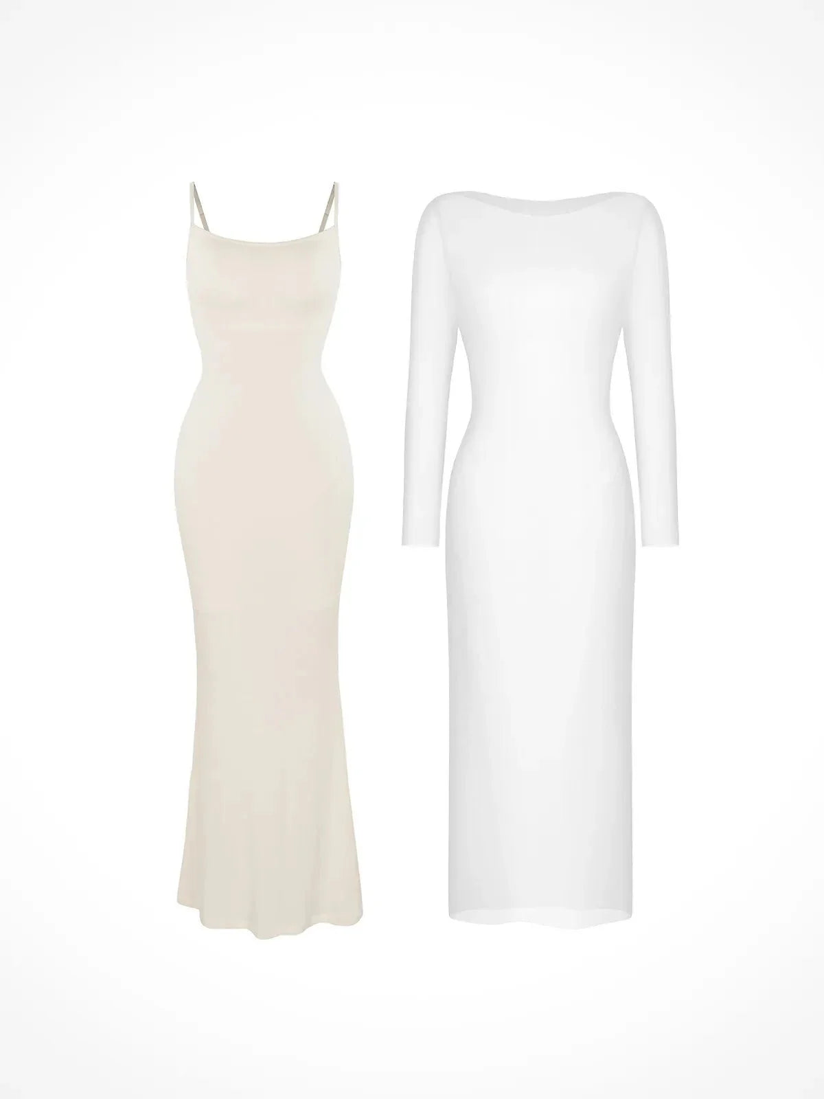 Shapewear Modal Dress Sheer Mesh Cover-Up Set