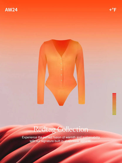 Redtag Thermal Shapewear Long Sleeve Tummy Control Bodysuit For Insiders