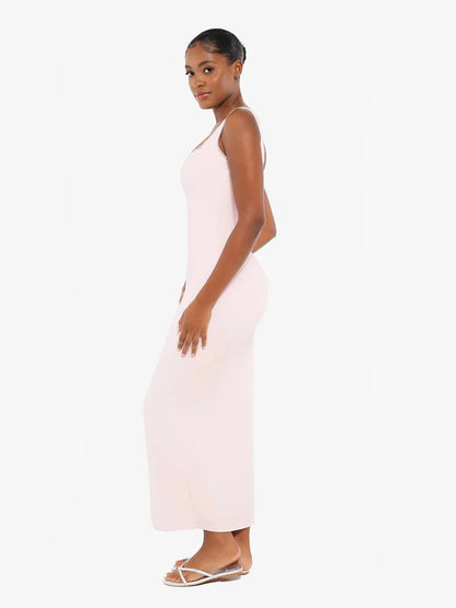 Contouring Shapewear Square Neck Modal Henley Maxi Dress