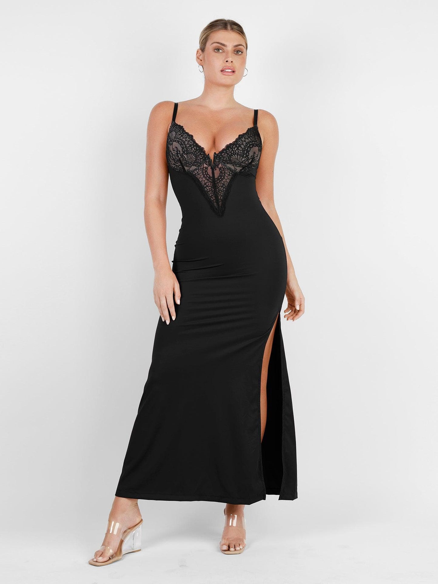 Shapewear Lace Dress Sheer Mesh Cover-Up Set