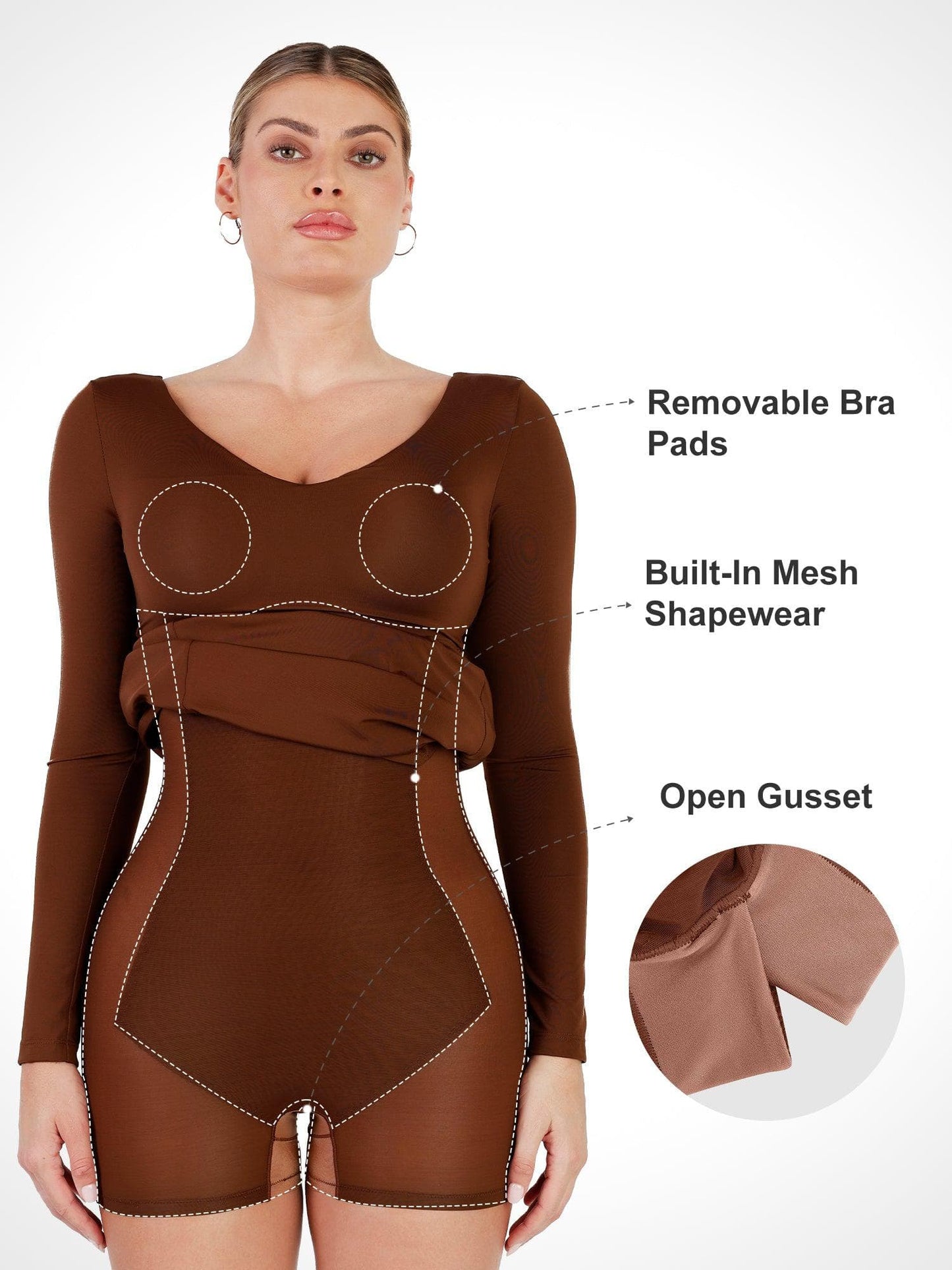 The Shapewear Dresses Long Sleeve Split