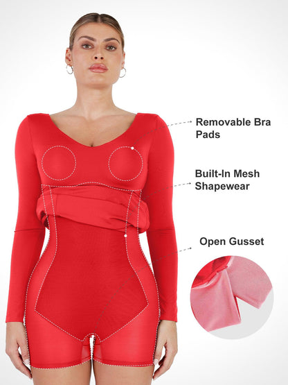The Shapewear Dresses Long Sleeve Split