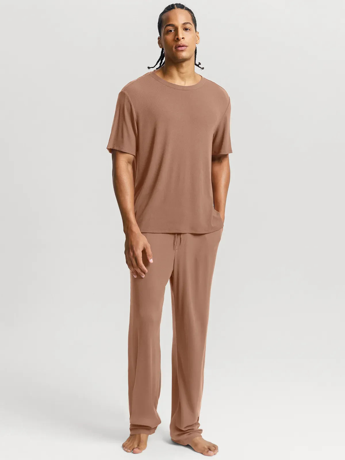 Men's Modal Short Sleeve & Pant PJ Set