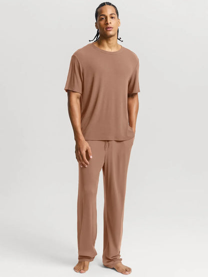 Men's Modal Short Sleeve & Pant PJ Set