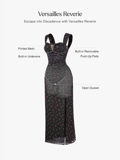 Off-The-Shoulder Sculpting Floral Print Maxi Dress