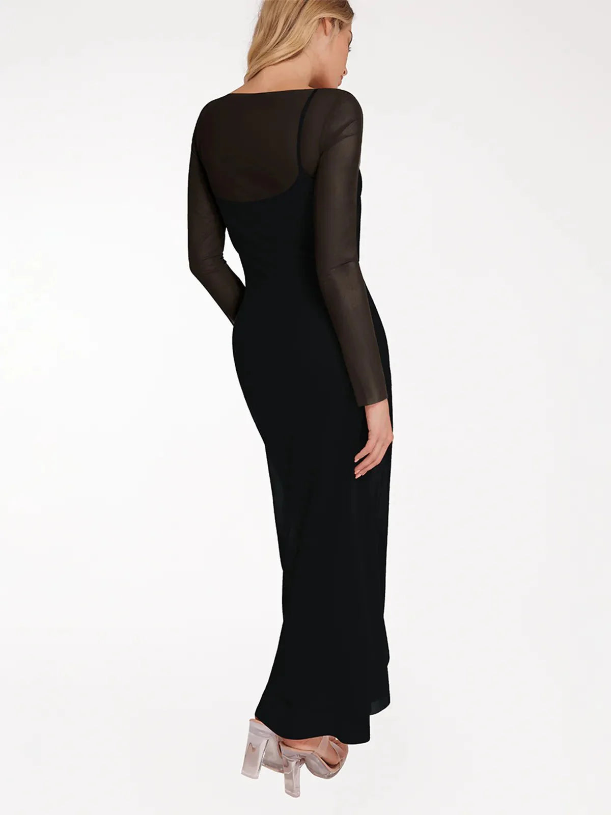 Shapewear Modal Dress Sheer Mesh Cover-Up Set