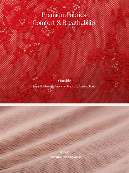 Sculpting Push-Up Lace Floral Boned Convertible Strap Corset Top