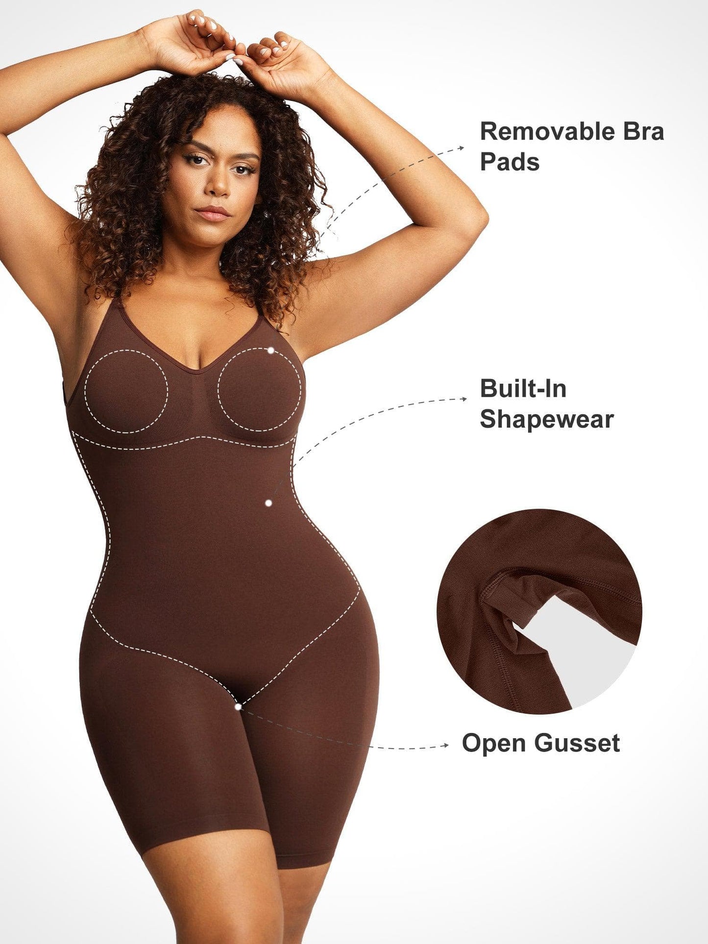 Shapewear Low Back Tummy Control Mid-Thigh Bodysuit