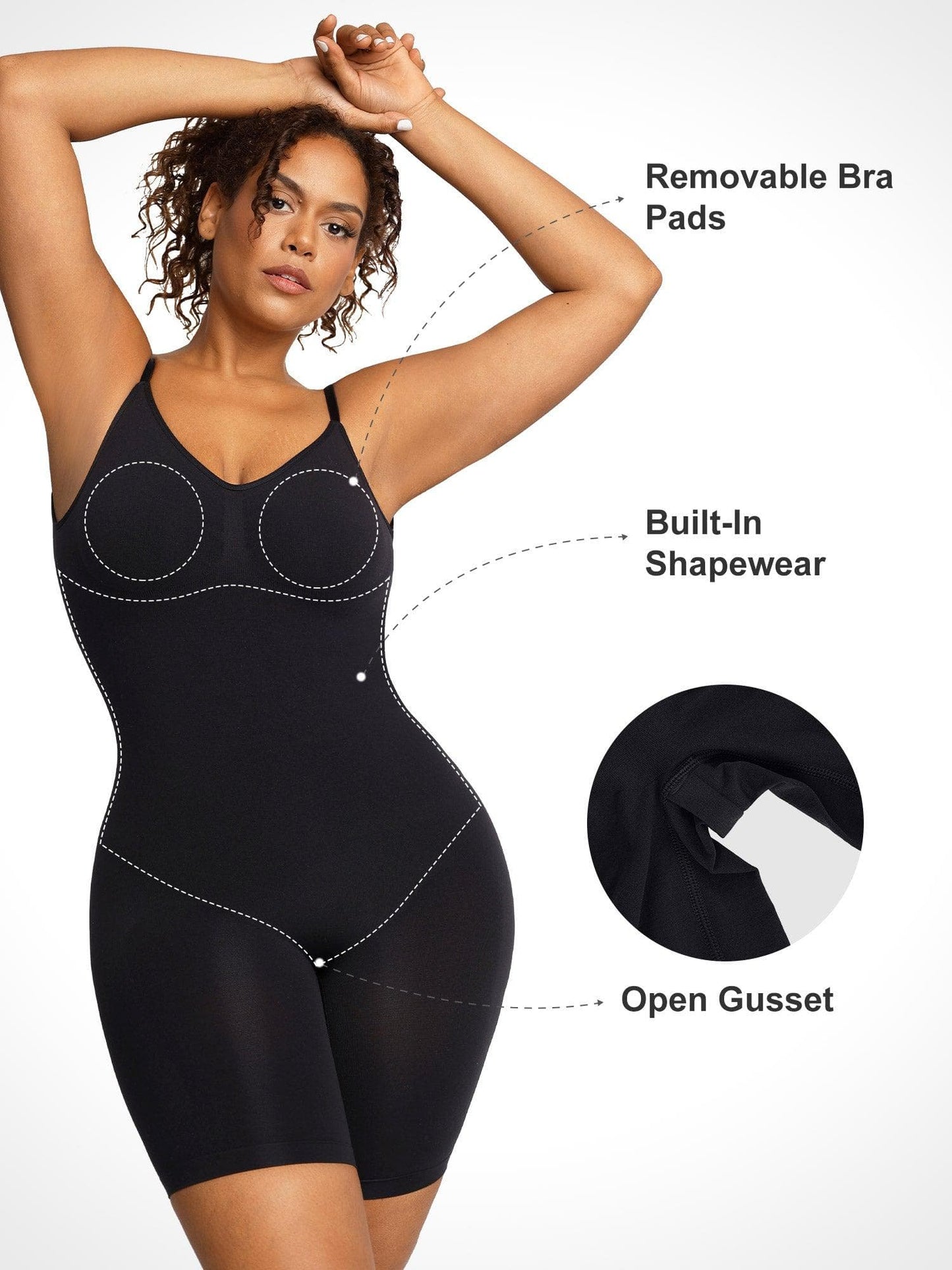 Shapewear Low Back Tummy Control Mid-Thigh Bodysuit