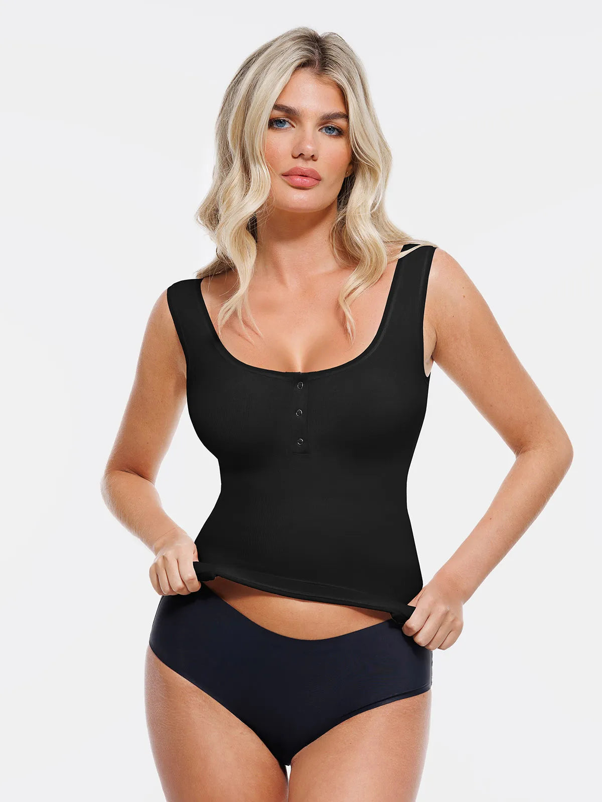 Sculpting Push-Up Square Neck Sleeveless Cami Top with Built-in Bra