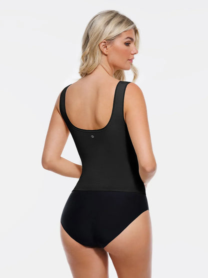 Sculpting Push-Up Square Neck Sleeveless Cami Top with Built-in Bra