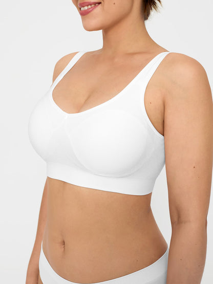 Seamless Adjustable Wide-Strap Underwire-Free Smoothing Bra
