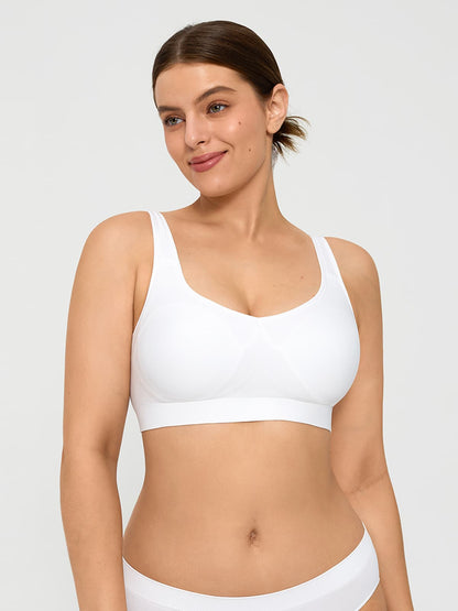 Seamless Adjustable Wide-Strap Underwire-Free Smoothing Bra