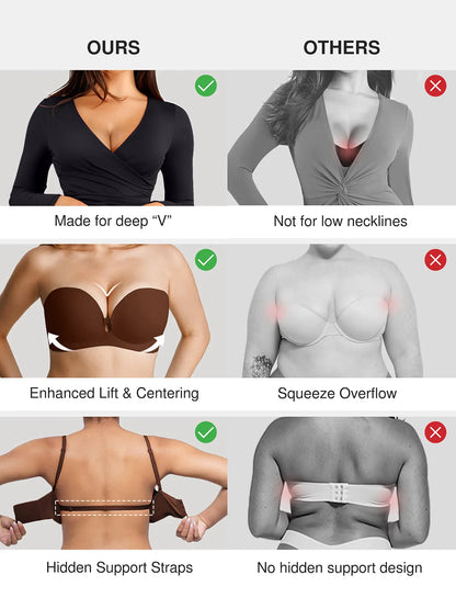 Seamless Non-Slip Push-Up Shaping Strapless Bra