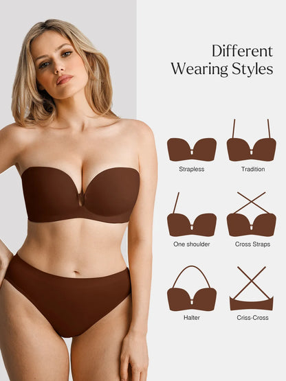Seamless Non-Slip Push-Up Shaping Strapless Bra