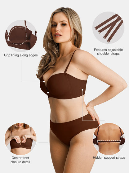 Seamless Non-Slip Push-Up Shaping Strapless Bra