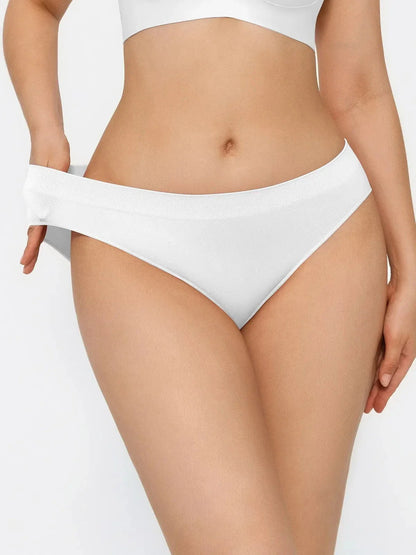 Seamless Solid Mid-Rise Brief