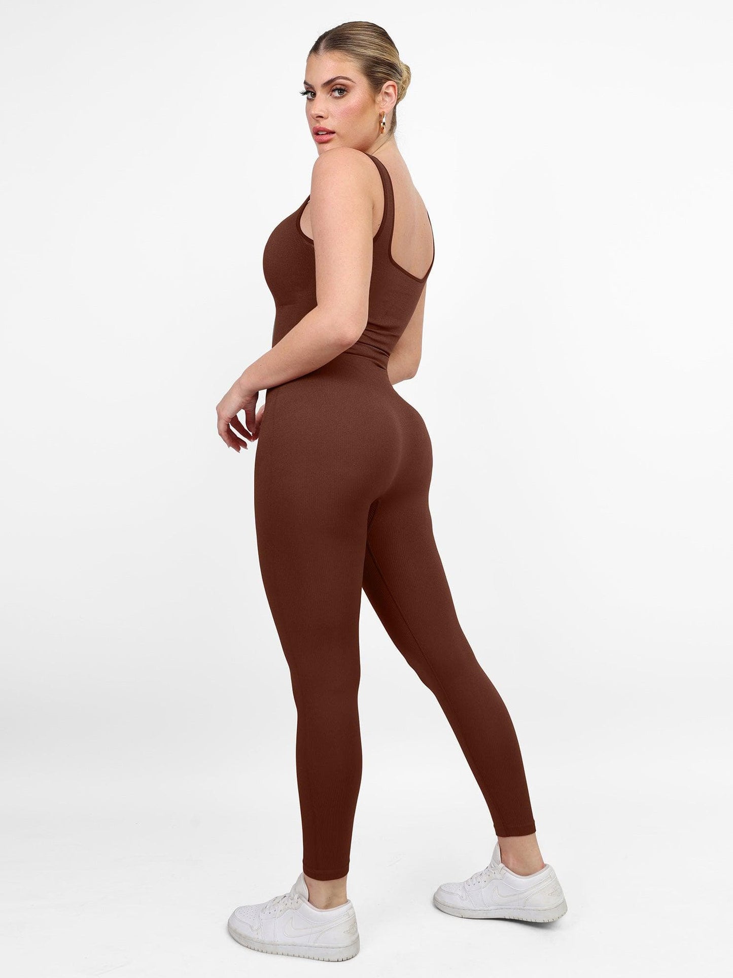 Shapewear Seamless Square Neck Butt Lift Workout Jumpsuit