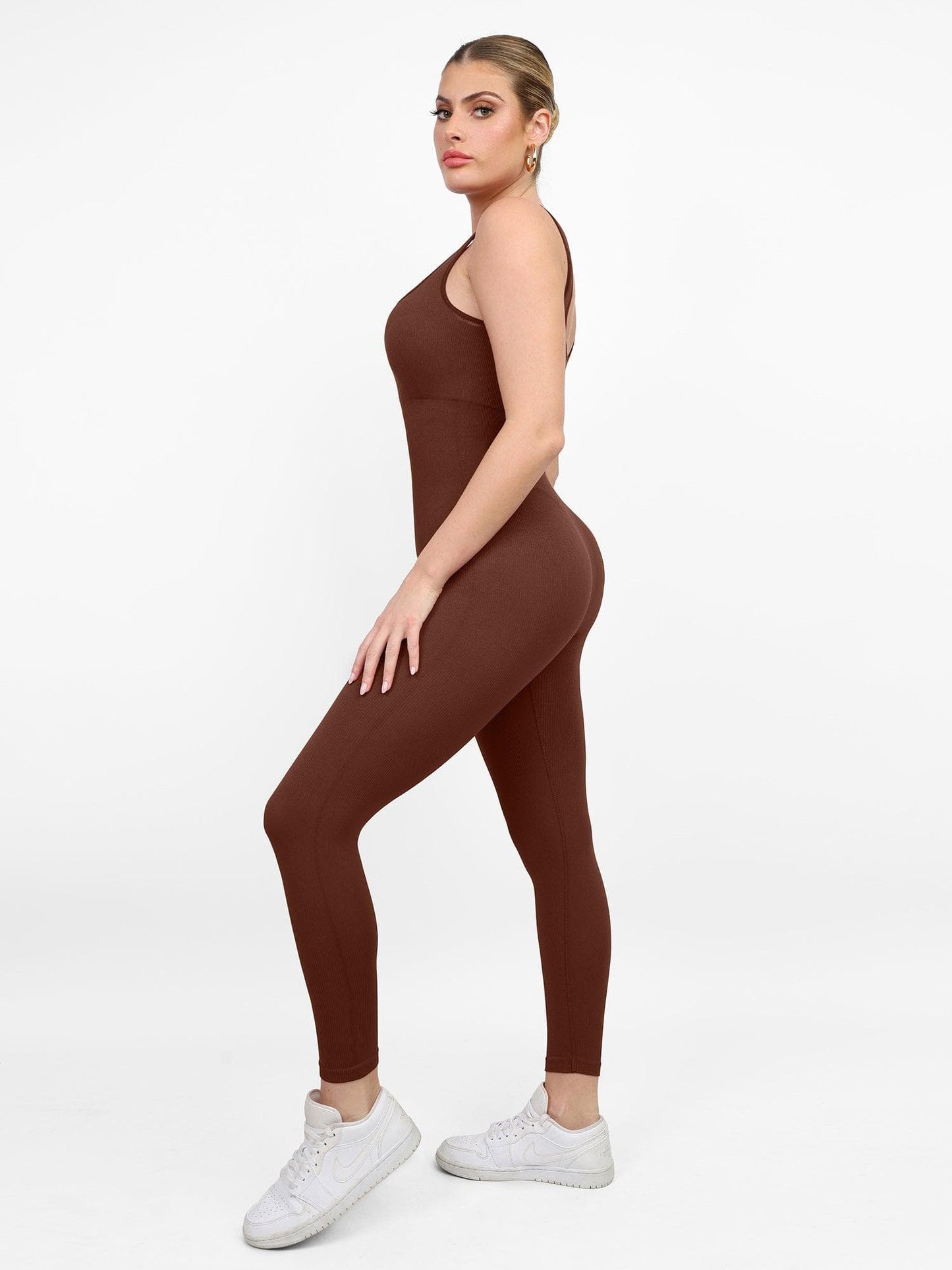 Shapewear Seamless Square Neck Butt Lift Workout Jumpsuit