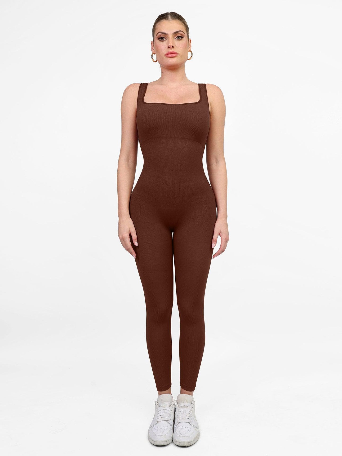 Shapewear Square Neck Seamless Tank Workout Jumpsuit