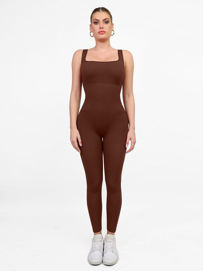 Shapewear Seamless Square Neck Butt Lift Workout Jumpsuit