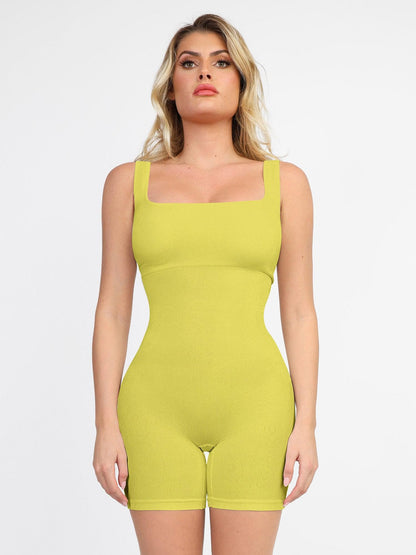 Shapewear Square Neck Seamless Smoothing Sport Romper