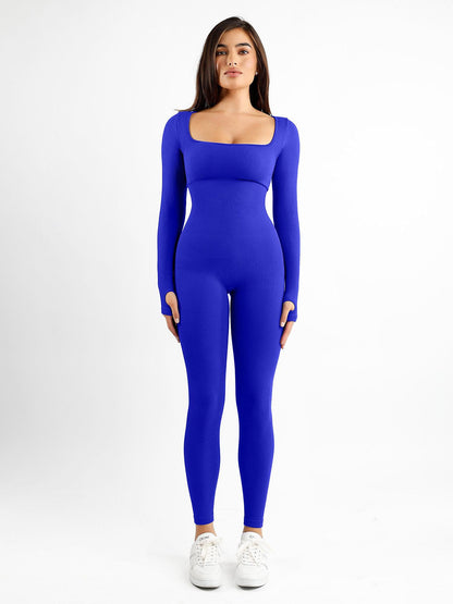 Shapewear Long Sleeve Seamless Thumb Hole Jumpsuit