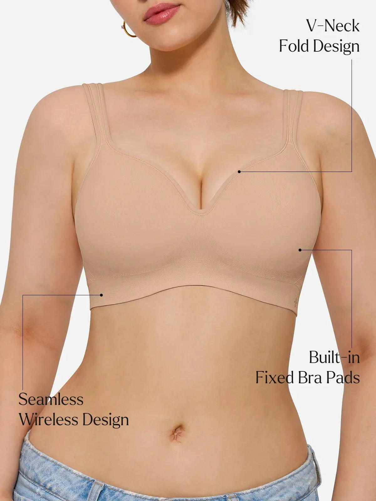 Seamless Wireless Adjustable Comfort Support Bra