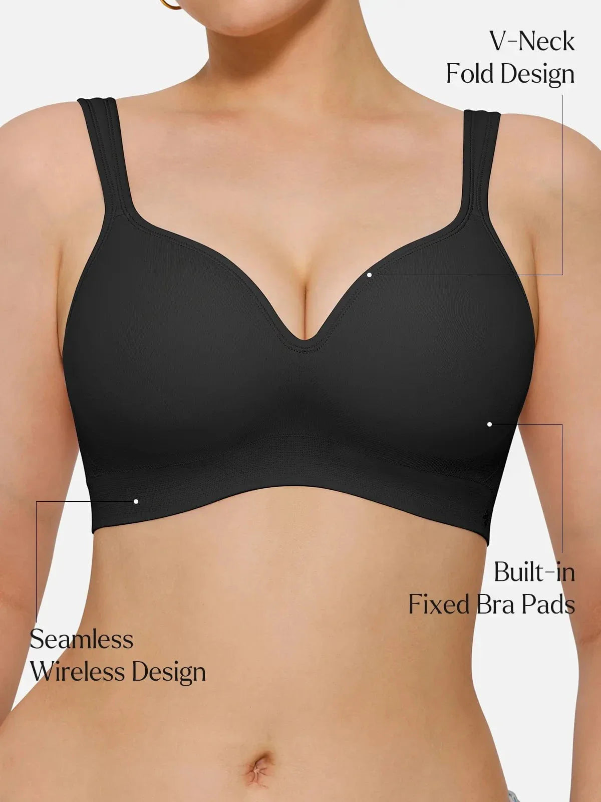 Seamless Wireless Adjustable Comfort Support Bra