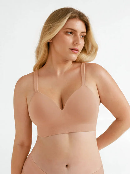 Seamless Wireless Adjustable Wide-Strap T-Shirt Bra