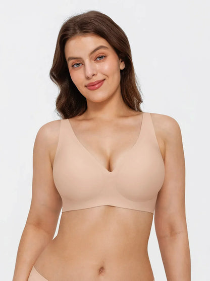 Seamless Wireless Jelly Leopard Contour Minimizer Support Bra