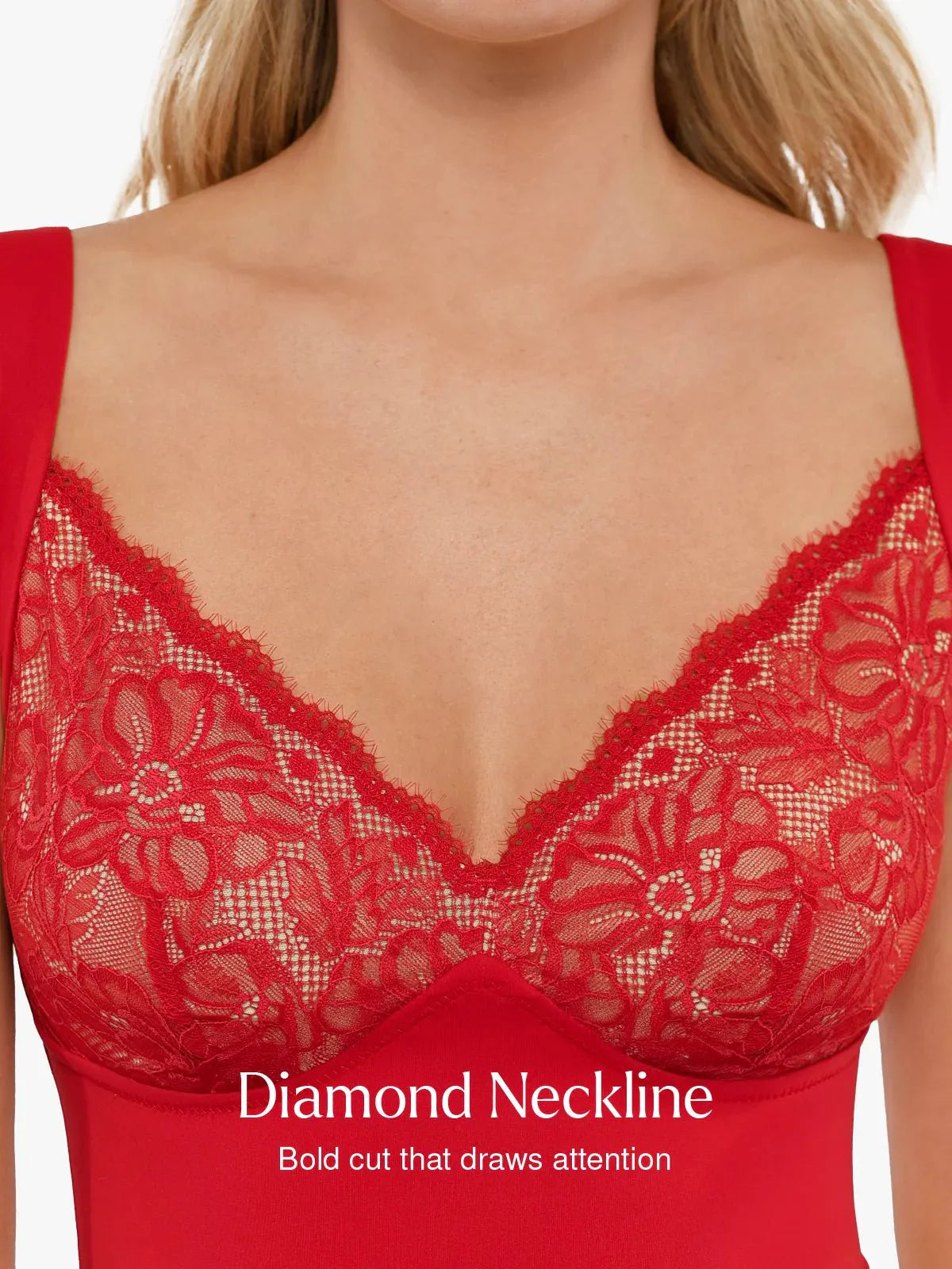Sexy Shapewear Deep V Cap Sleeve Lace Bodysuit