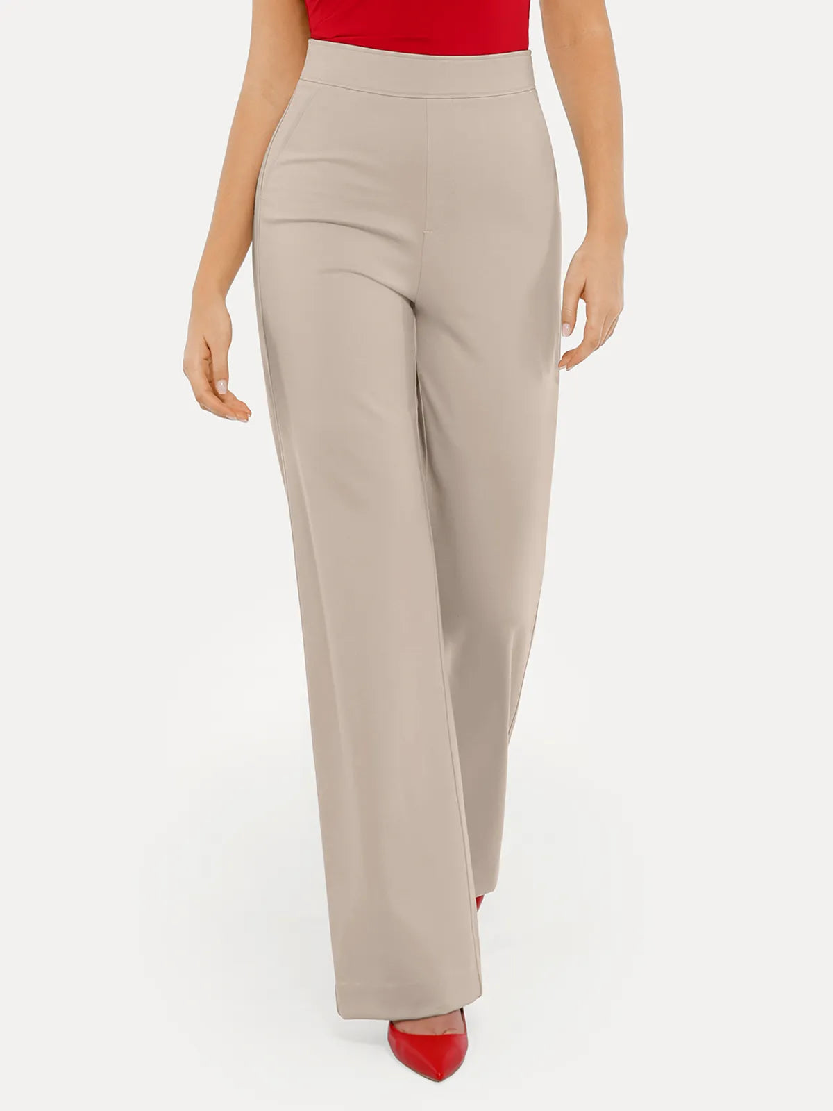 Shapewear Executive High Waisted Wide-Leg Ponte Pants