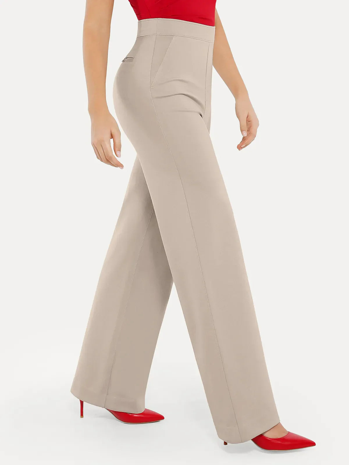 Shapewear Executive High Waisted Wide-Leg Ponte Pants