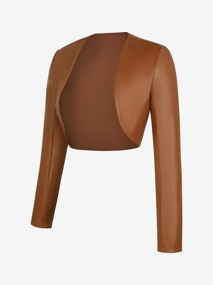 Shapewear Faux Leather Corset Jumpsuit Set