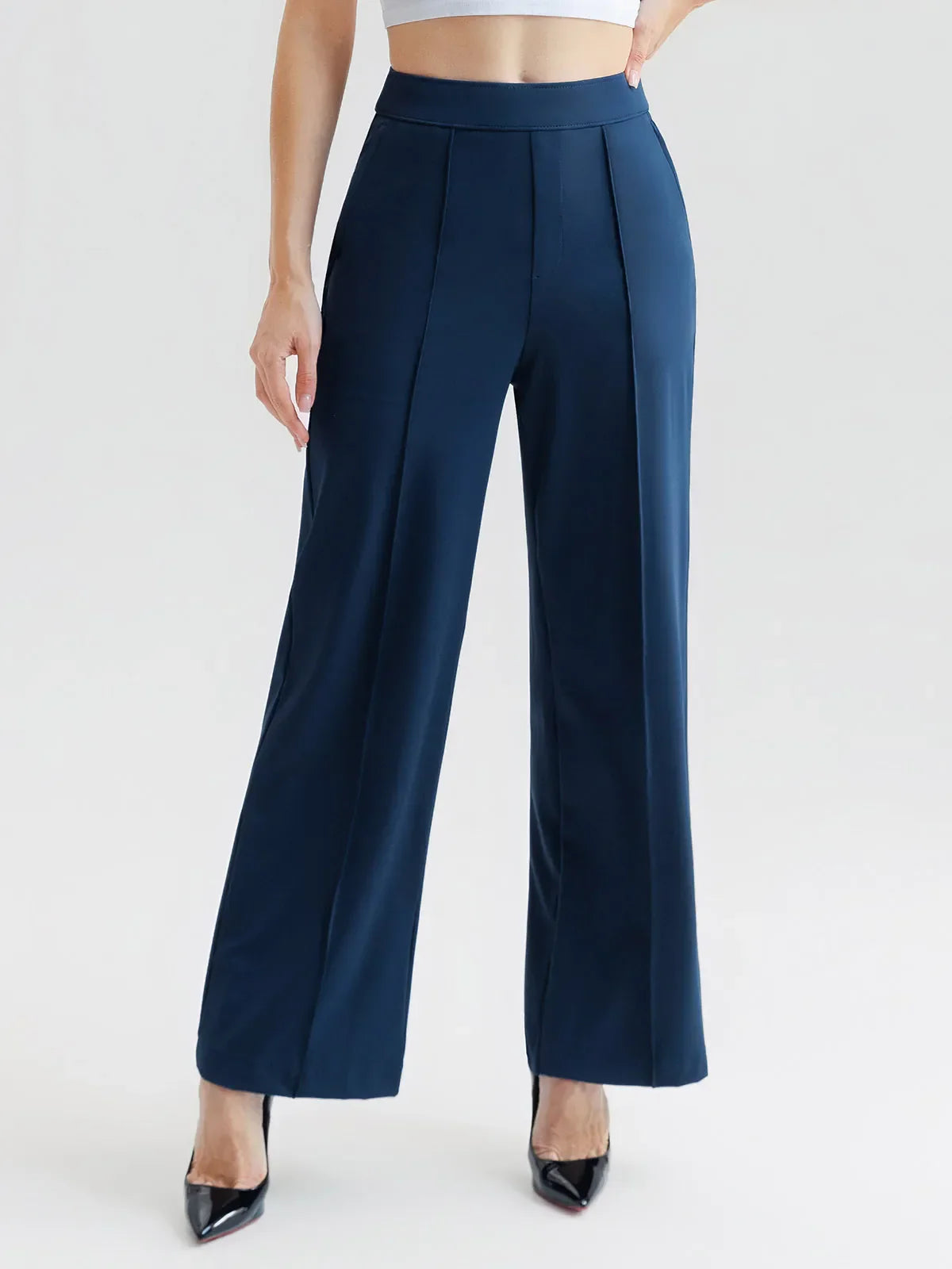Shapewear High-Waisted Tummy Control Wide Leg Trousers