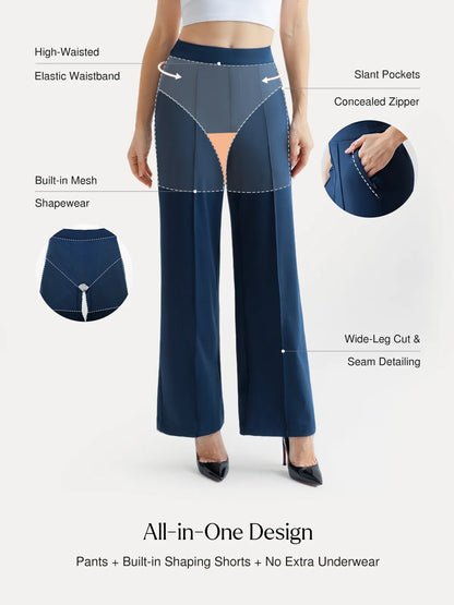 Shapewear High-Waisted Tummy Control Wide Leg Trousers
