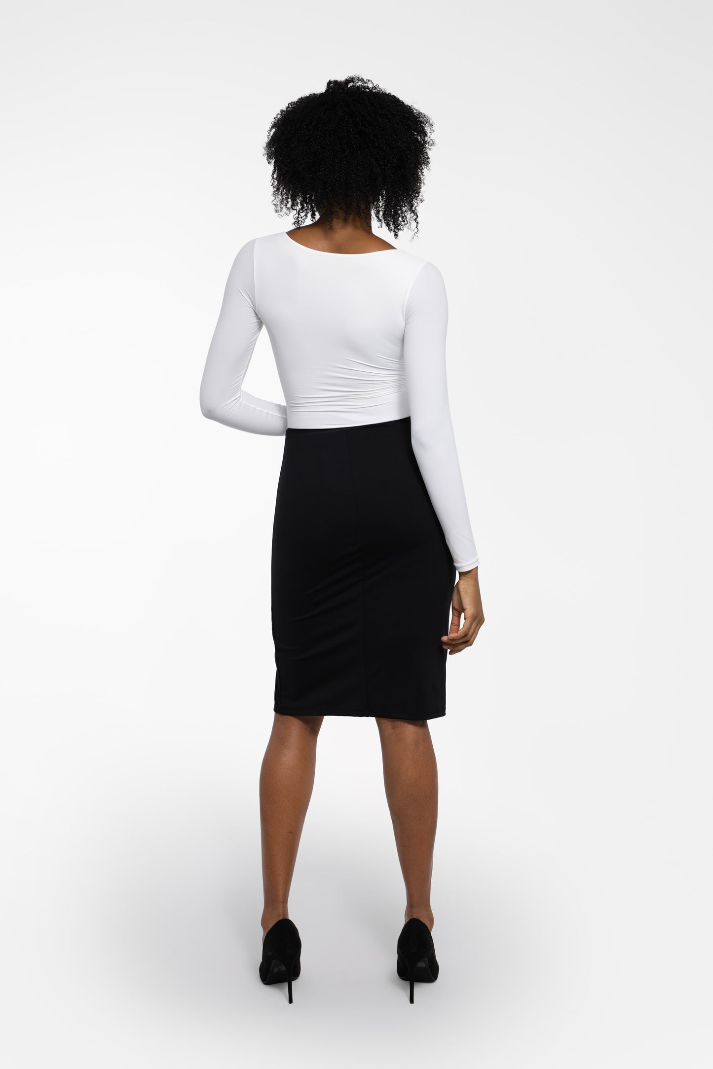 Shapewear Long Sleeve Tummy Control V Neck Bodysuit