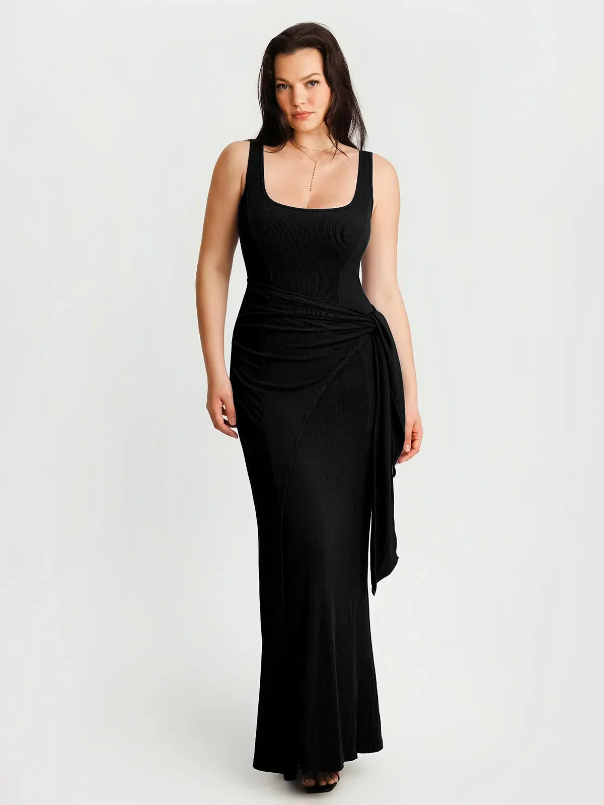 Shapewear Modal Twist Wrap Tummy Control Maxi Dress