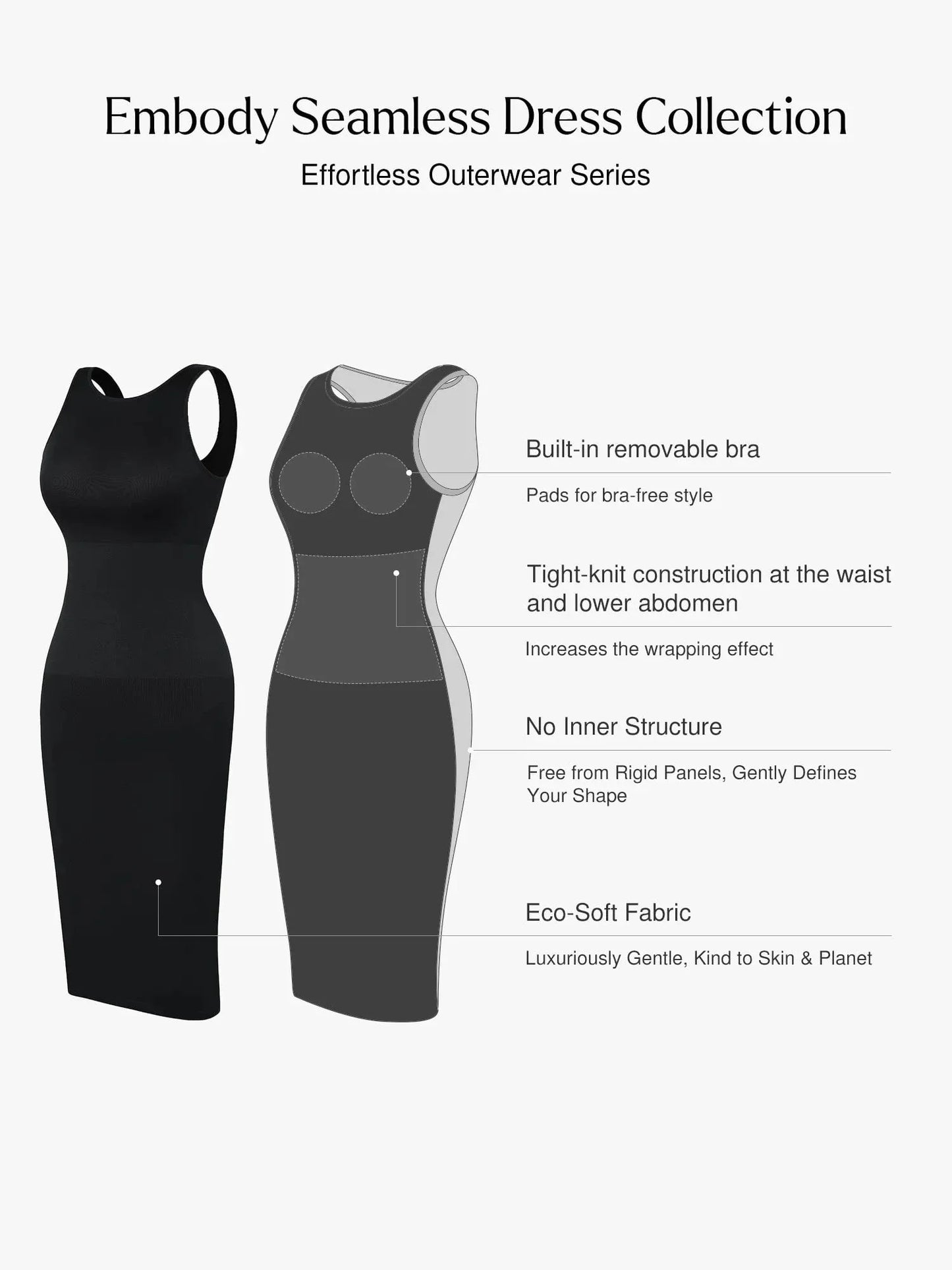 Shapewear Large U-Back Snatched Seamless Dress