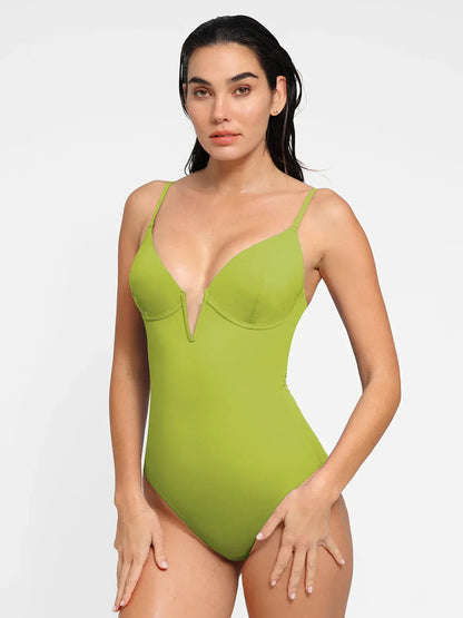 Shapewear Plunging V Slimming One-Piece Swimsuit