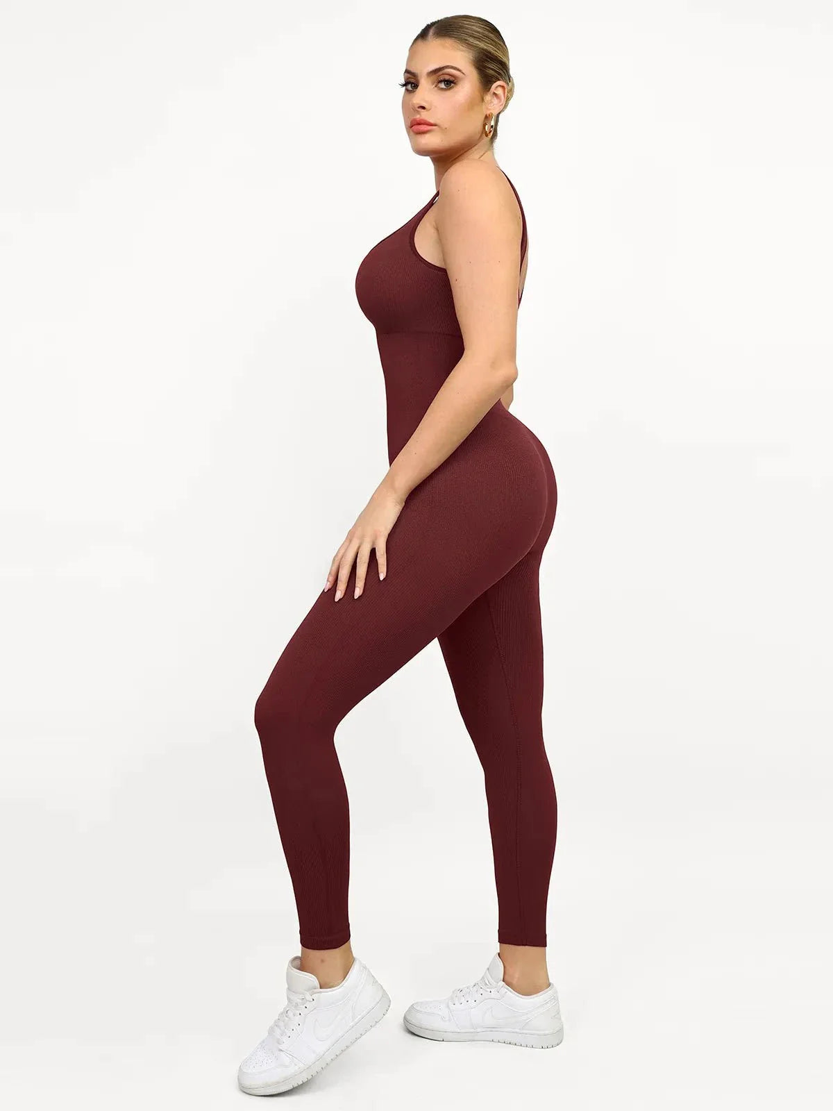 Shapewear Seamless Square Neck Tank Workout Jumpsuit