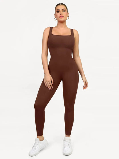 Shapewear Seamless Square Neck Tank Workout Jumpsuit