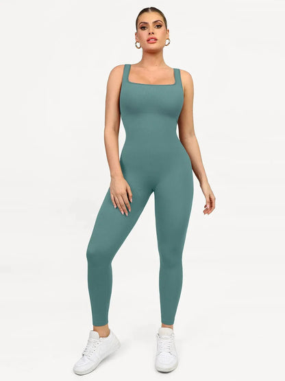 Shapewear Seamless Square Neck Tank Workout Jumpsuit