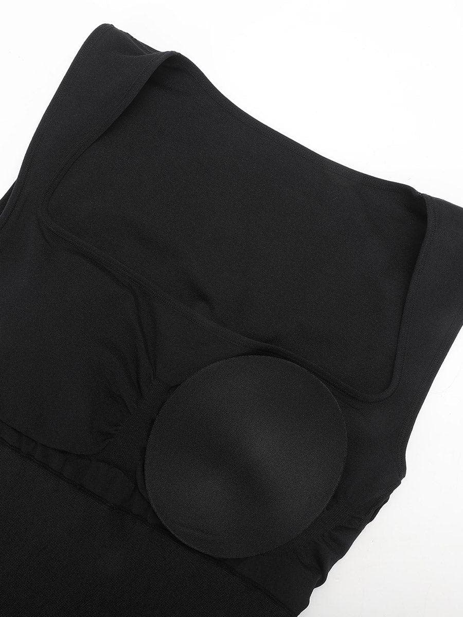 Shapewear Square Neck Sleeveless Slimming Midi Dress