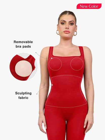 Shapewear Seamless Long Sleeve & Square Neck Sleeveless Jumpsuits