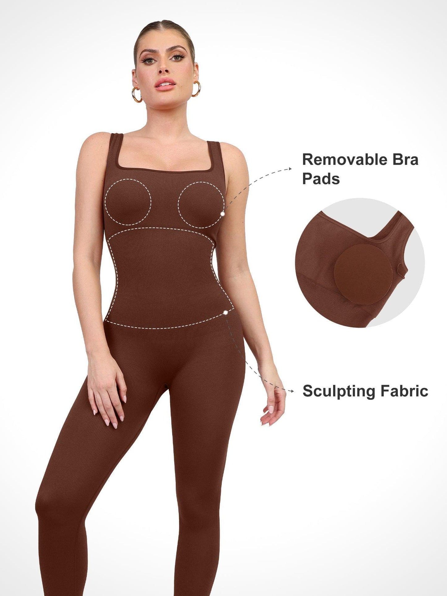 Shapewear Seamless Long Sleeve & Square Neck Sleeveless Jumpsuits