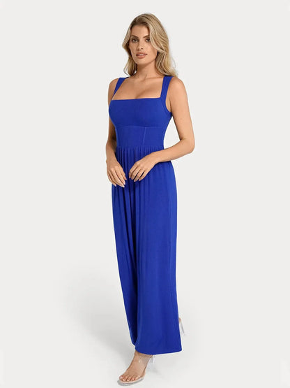 Shapewear Square Neck Tummy Control Wide Leg Jumpsuit